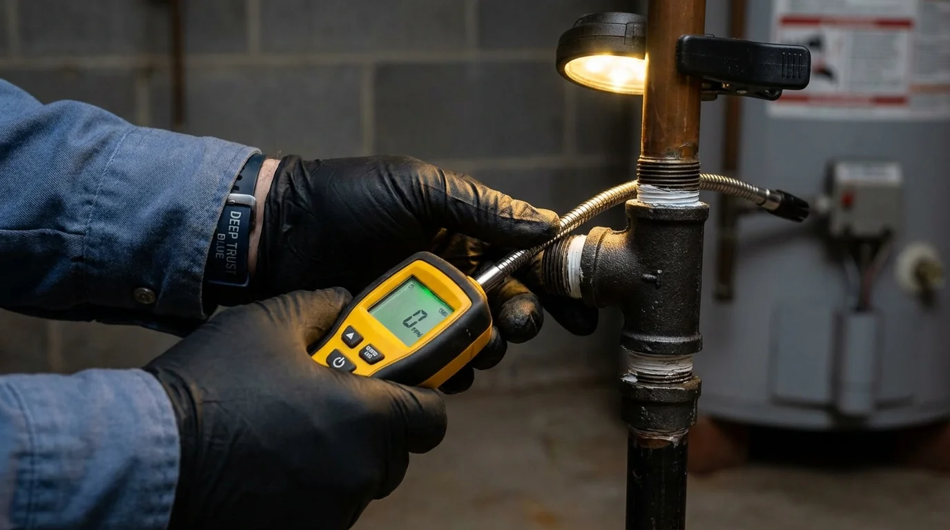 Gas leak detection with electronic sniffer by Johns Plumbing LLC in Sayreville